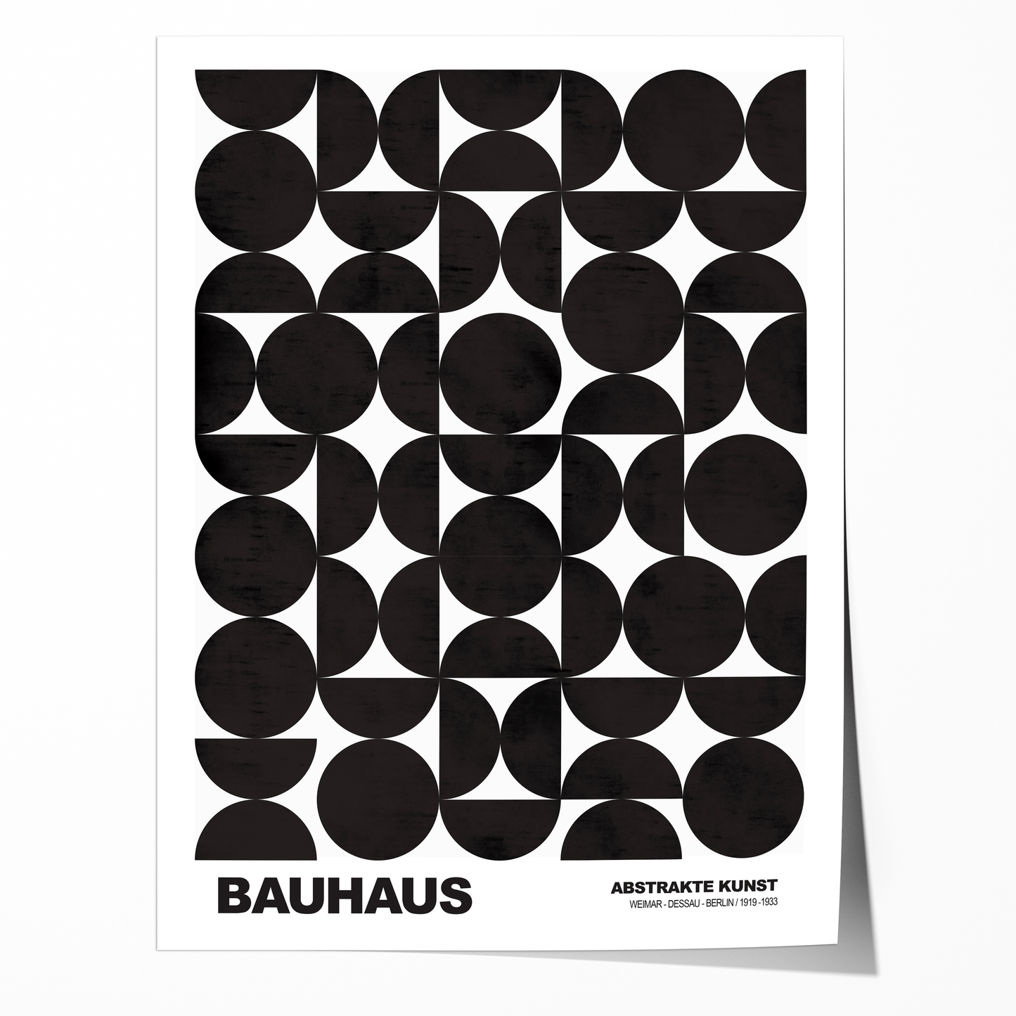 Poster Bauhaus Abstrakte Kunst · Schwarze geometrische Formen im minimalistischen Design · Modernes Wandbild · Deko Print ohne Rahmen - justgoodmood