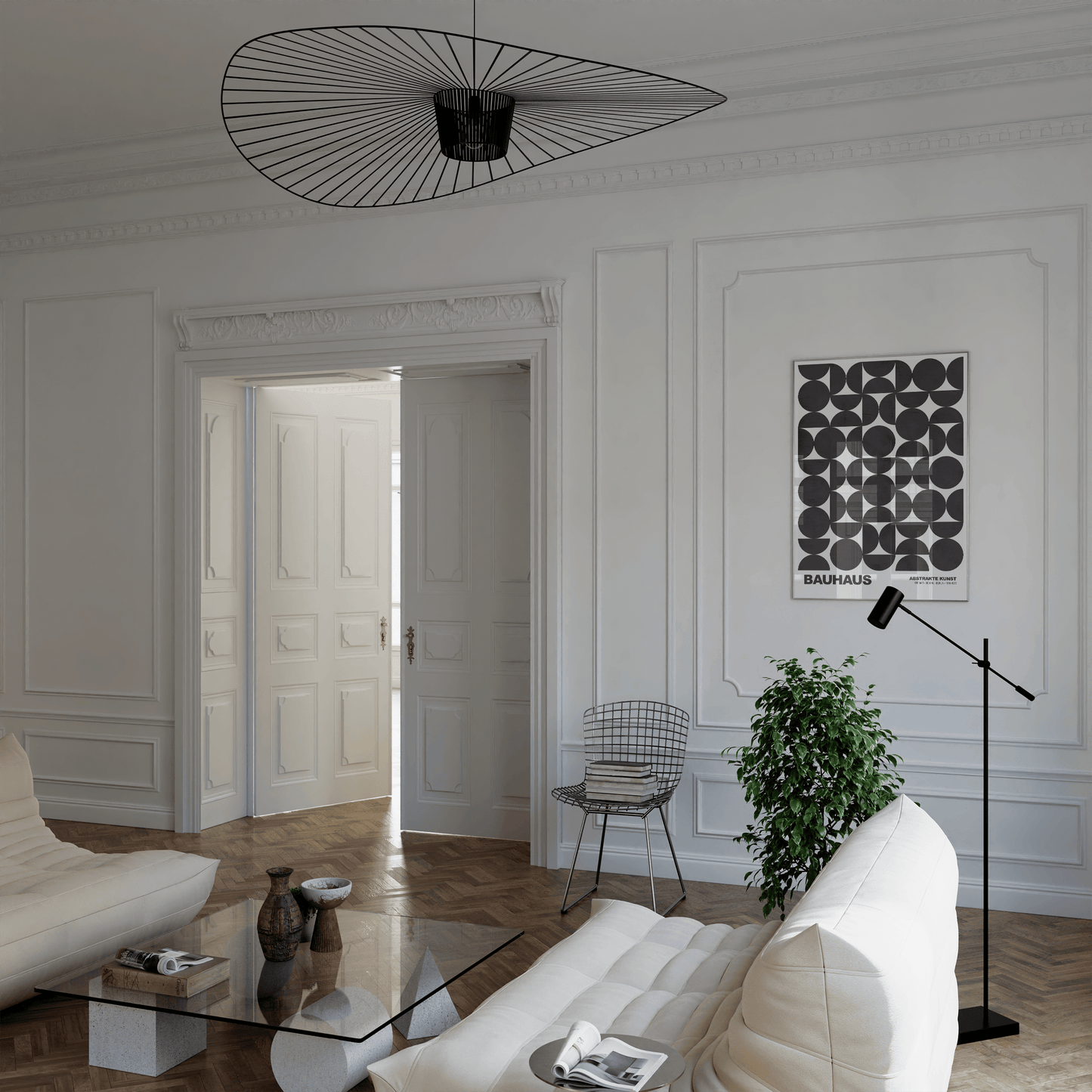 Poster Bauhaus Abstrakte Kunst · Schwarze geometrische Formen im minimalistischen Design · Modernes Wandbild · Deko Print ohne Rahmen - justgoodmood