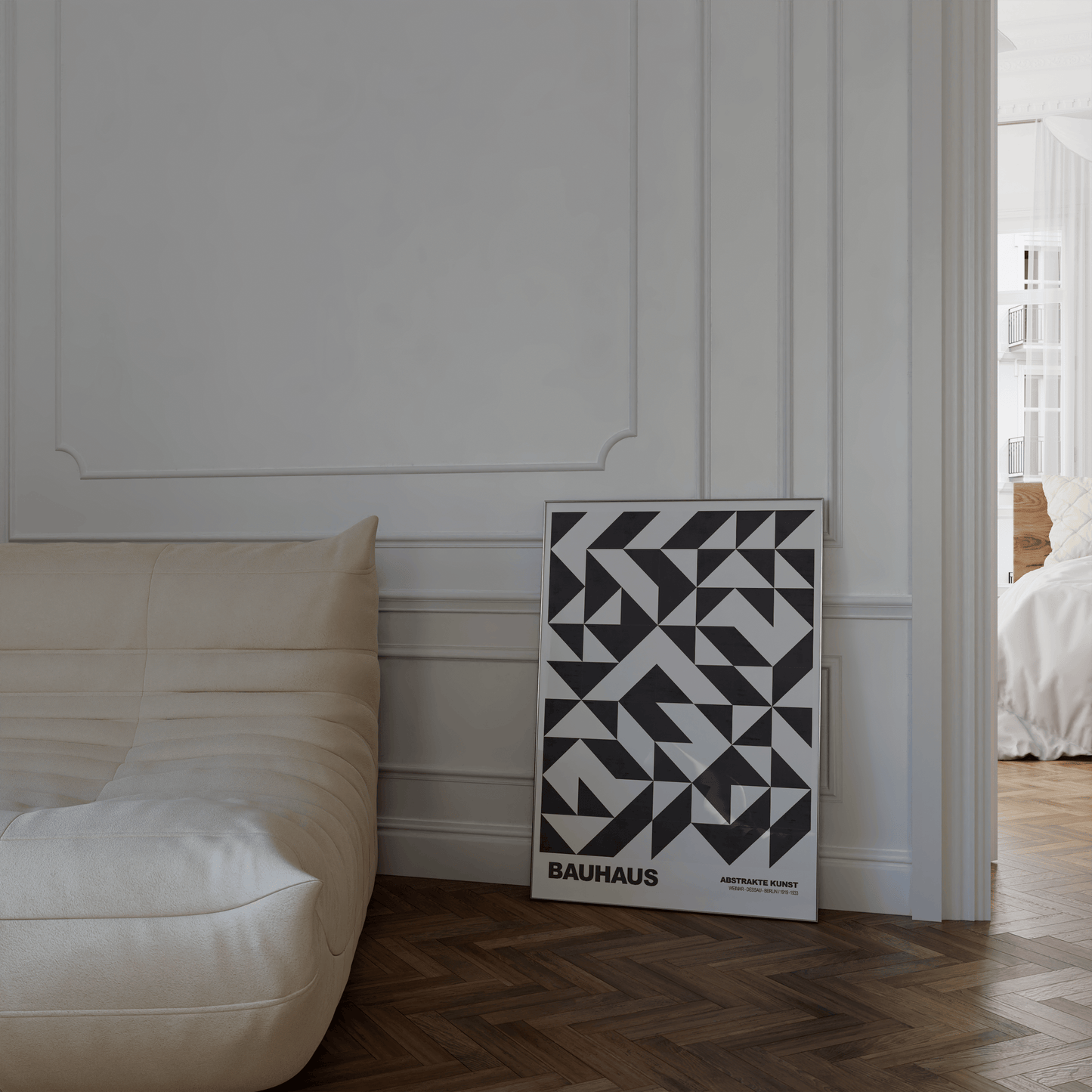 Poster Bauhaus Geometrische Formen · Abstraktes Auge in Primärfarben Blau Rot Gelb · Modernes Design Print ohne Rahmen - justgoodmood