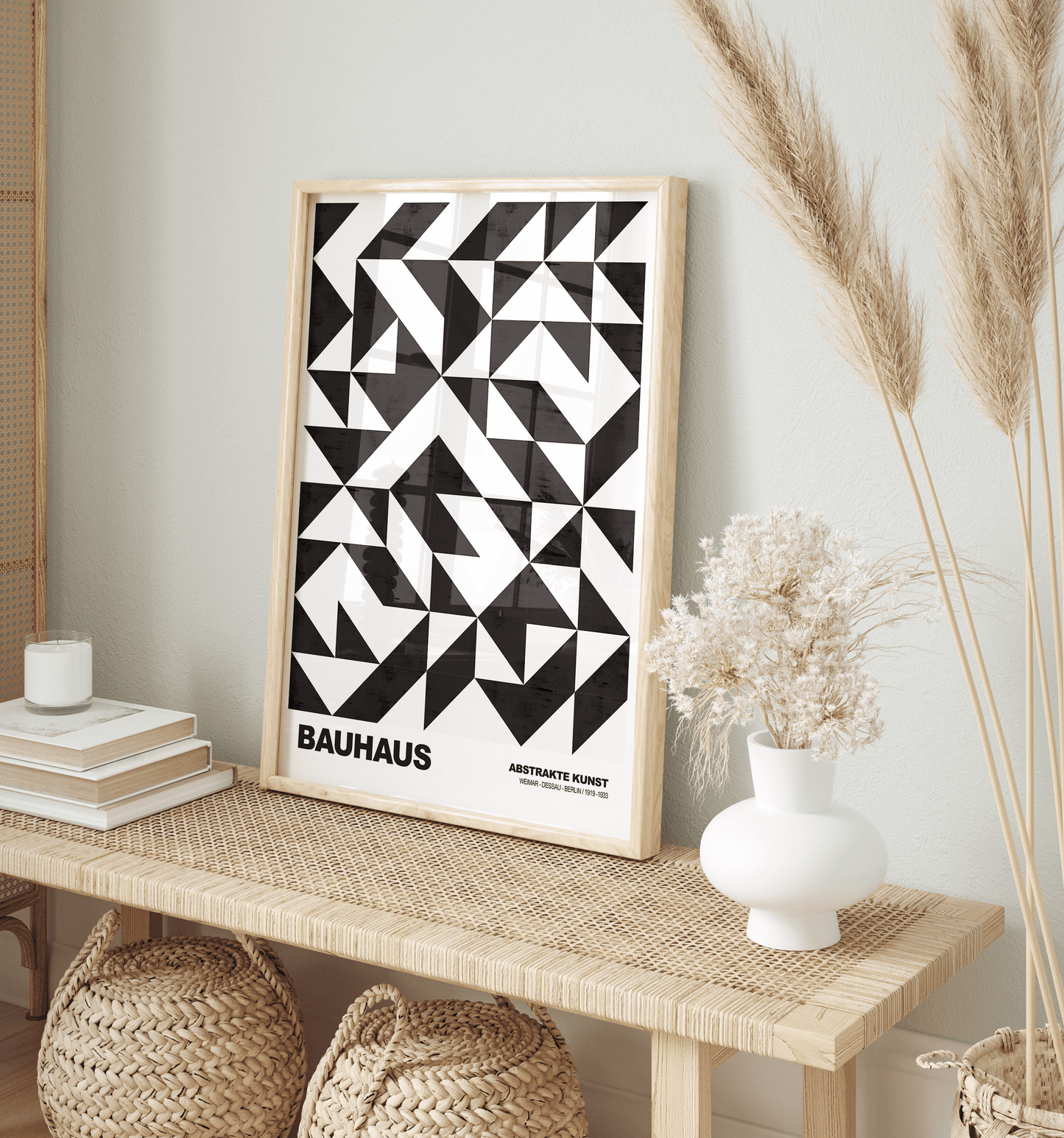 Poster Bauhaus Geometrische Formen · Abstraktes Auge in Primärfarben Blau Rot Gelb · Modernes Design Print ohne Rahmen - justgoodmood