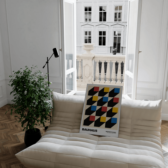 JUSTGOODMOOD Bauhaus Poster – Farbenstark & Baumwoll-Canvas