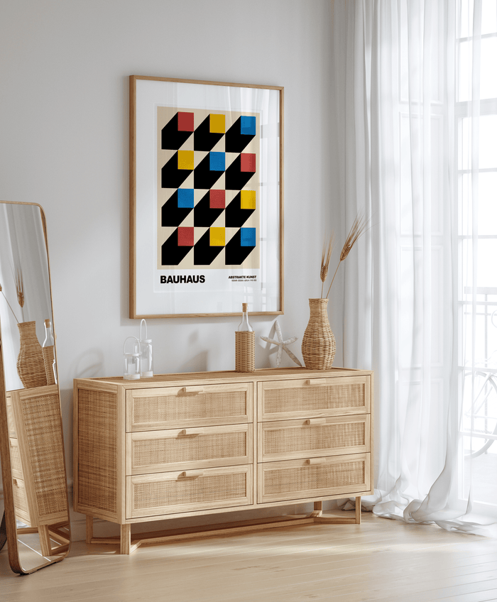 JUSTGOODMOOD Bauhaus Poster – Farbenstark & Baumwoll-Canvas