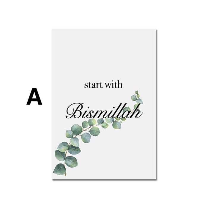 Bismillah Alhamdulillah Poster – Premium Baumwoll-Canvas