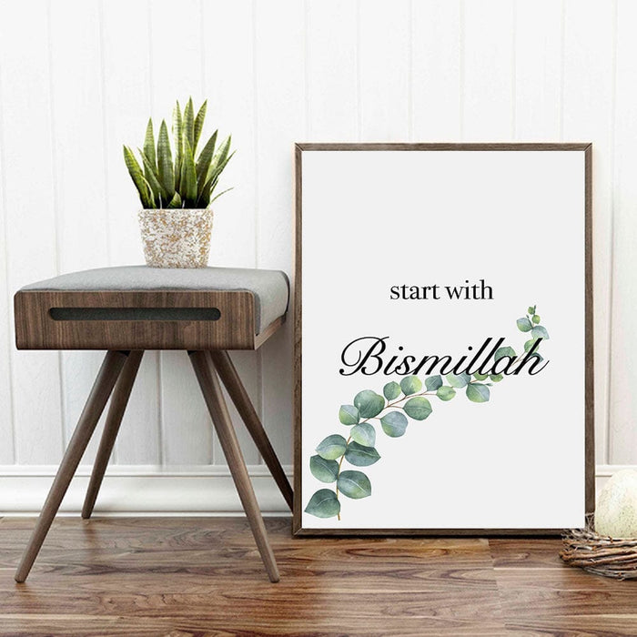 Bismillah Alhamdulillah Poster – Premium Baumwoll-Canvas