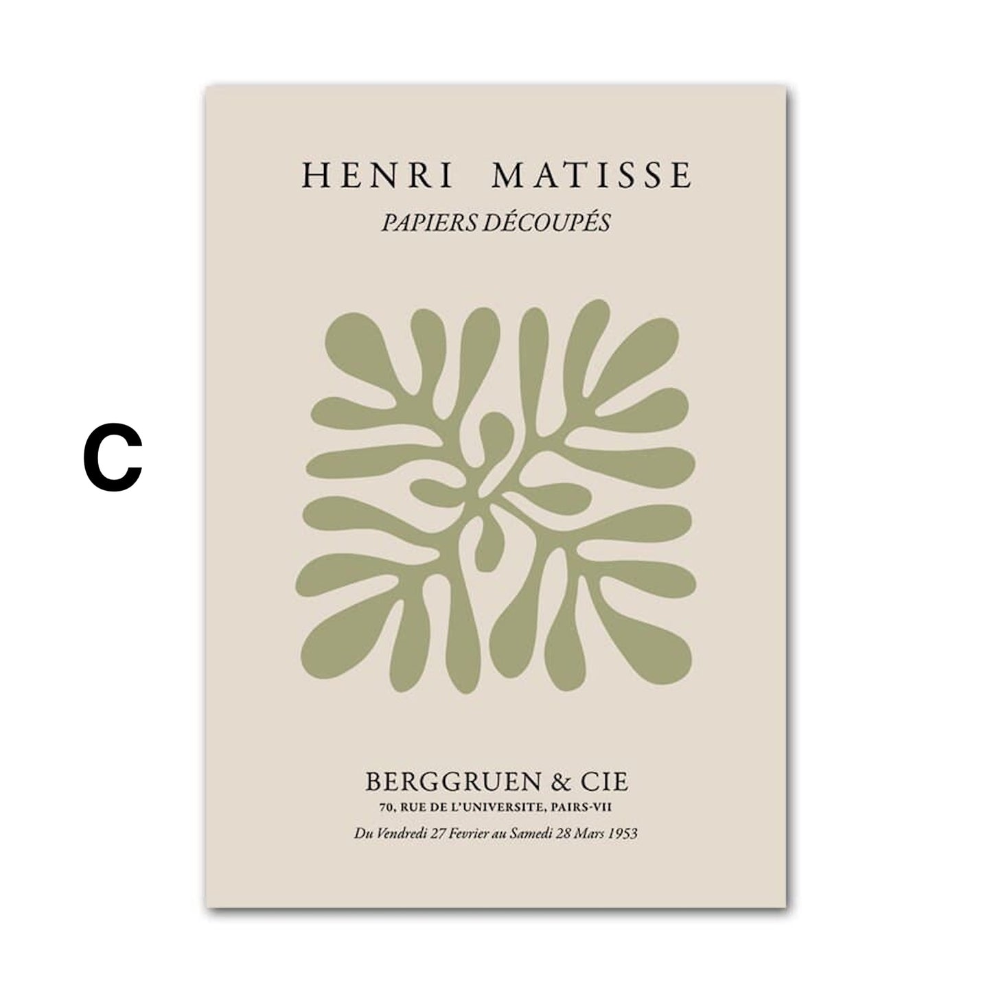 Poster Boho Abstrakt Berggrün    | Bilder Wohnzimmer | Wandbilder Schlafzimmer | Deko Print ohne Rahmen | Bilder  Kunstdruck