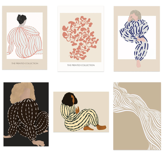 Poster Boho Abstrakte Linien und Frauen Kurven Körper Formen als Print ohne Rahmen