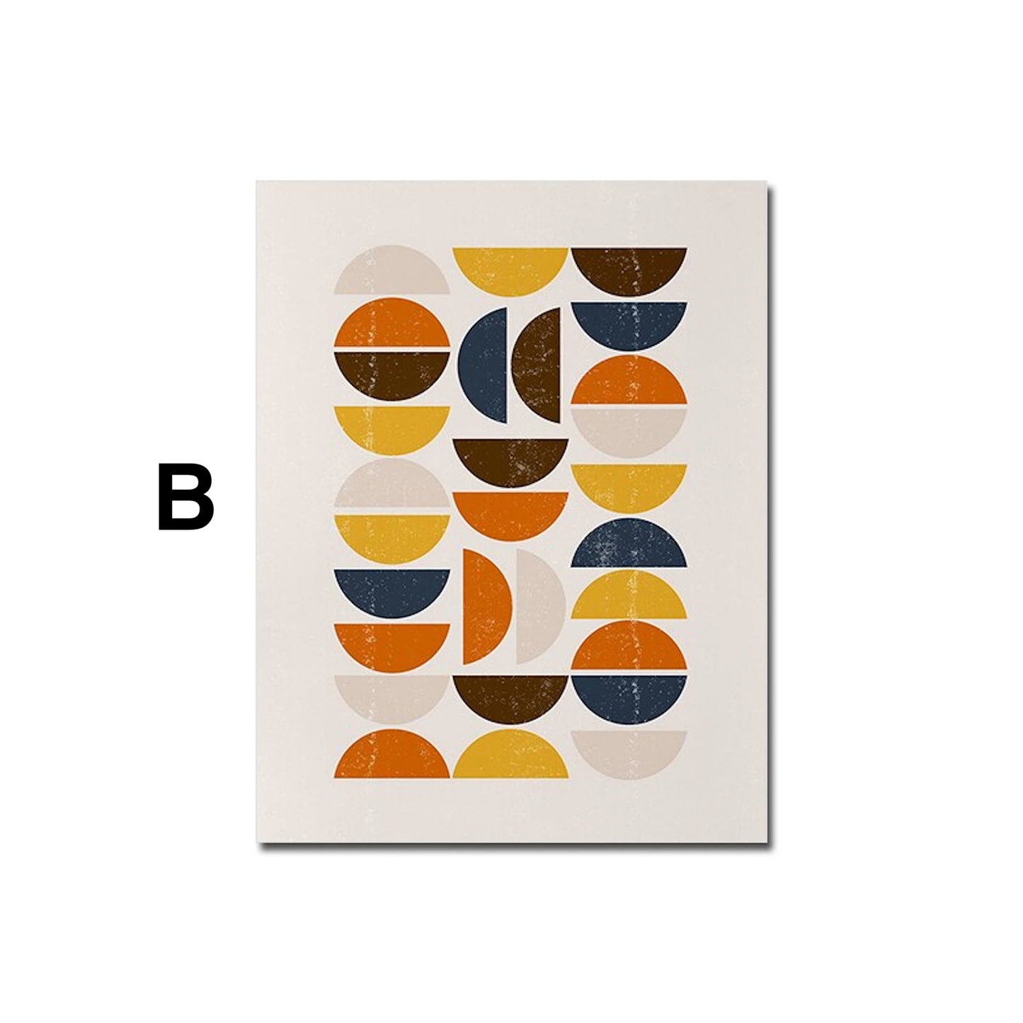 Poster Boho Abtrakt Sonne Halbkreise und Blätter mit Gelbtönen als Deko Print ohne Rahmen