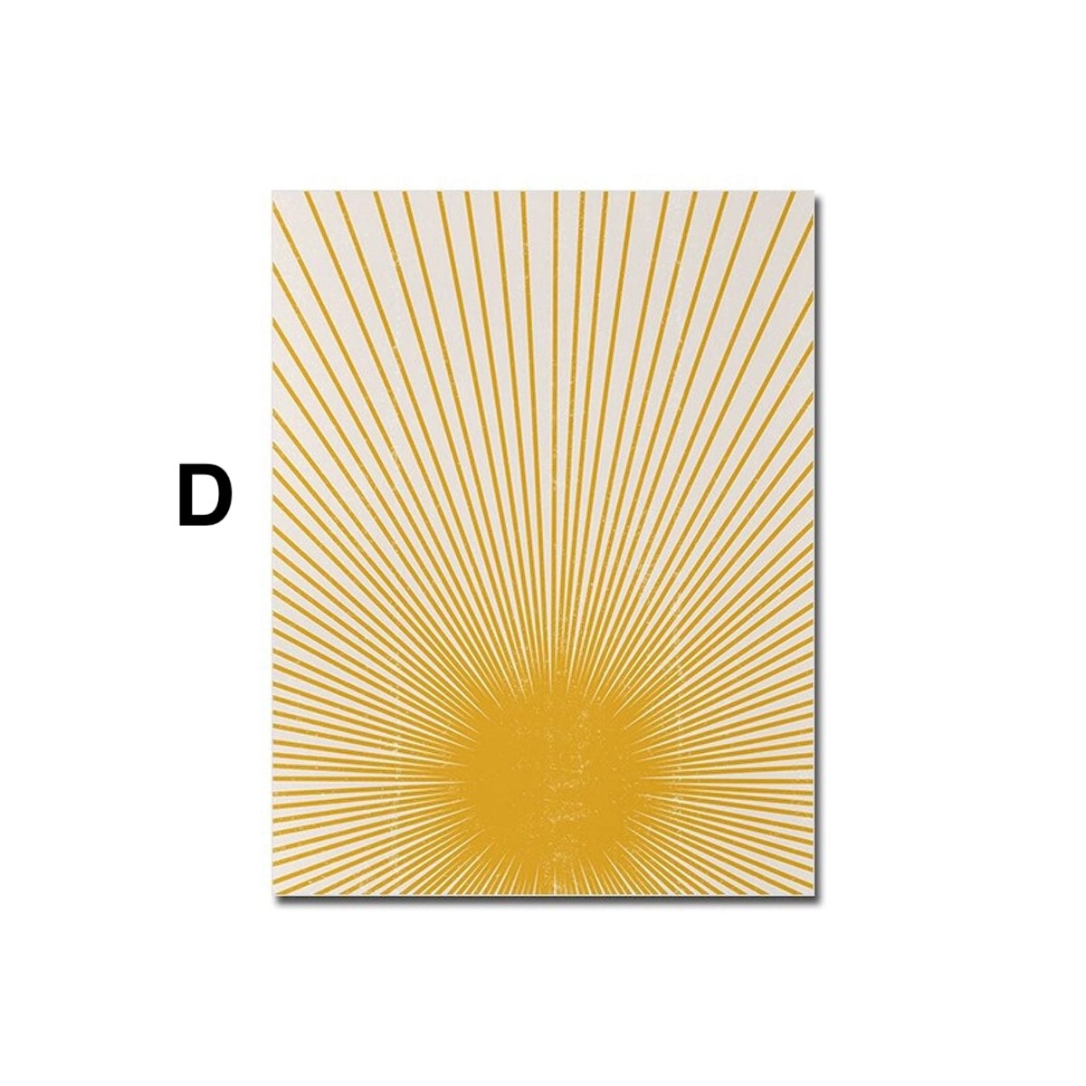 Poster Boho Abtrakt Sonne Halbkreise und Blätter mit Gelbtönen als Deko Print ohne Rahmen