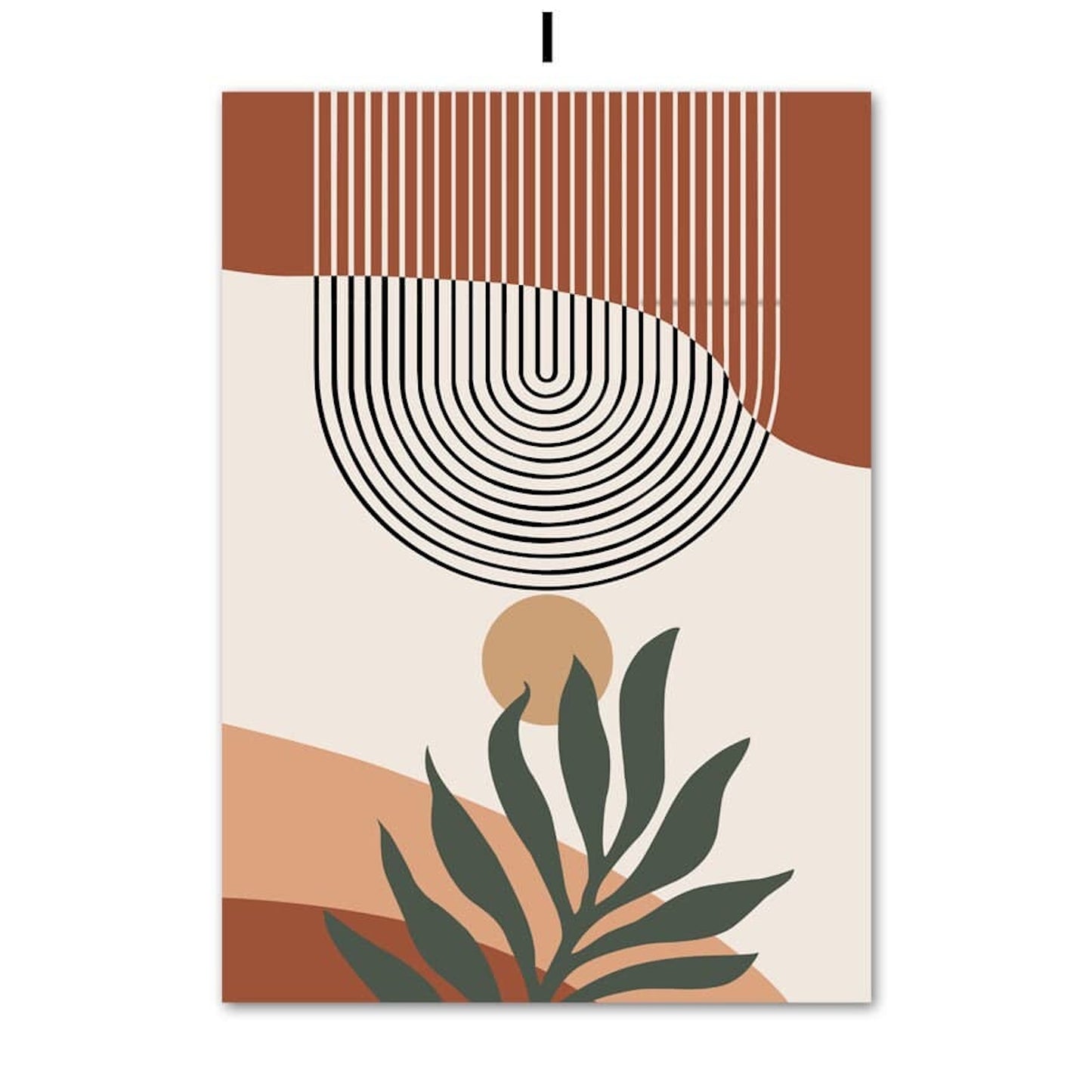 Poster Boho Grüne Blätter · Geometrische Formen als Deko Print ohne Rahmen