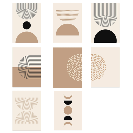 Poster boho semicircles and lines as a decorative print without a frame