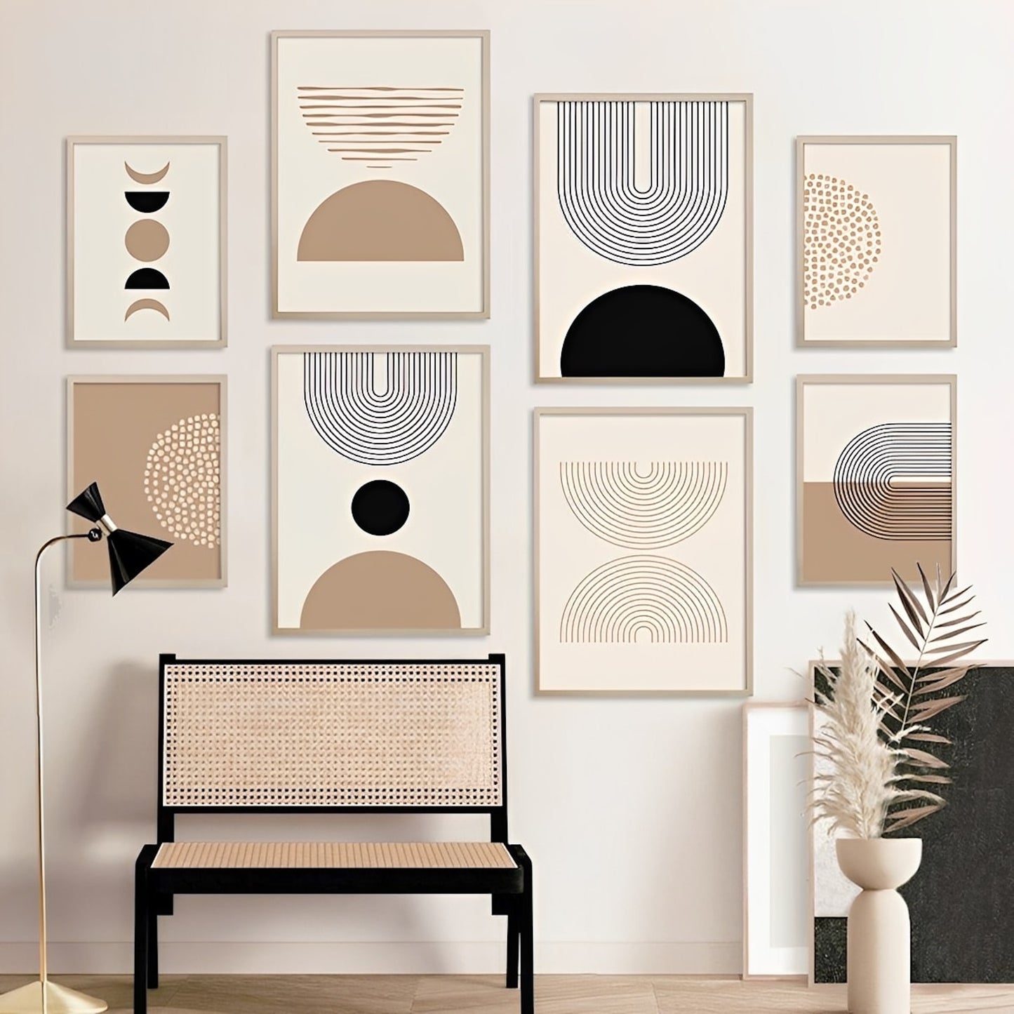 Poster boho semicircles and lines as a decorative print without a frame