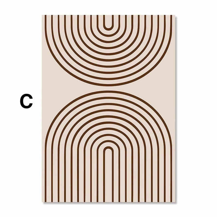 Boho Linien Poster – Premium Baumwoll-Canvas Kunst