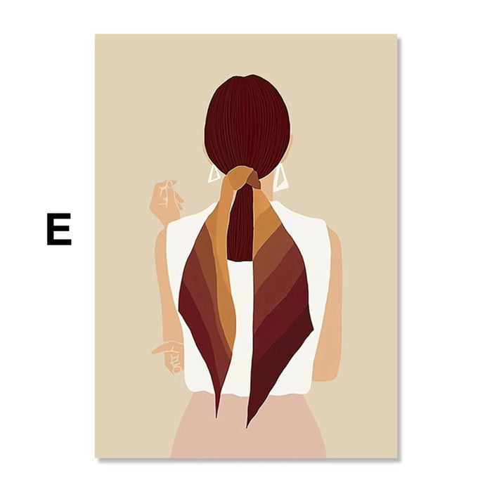 Boho Linien Poster – Premium Baumwoll-Canvas Kunst