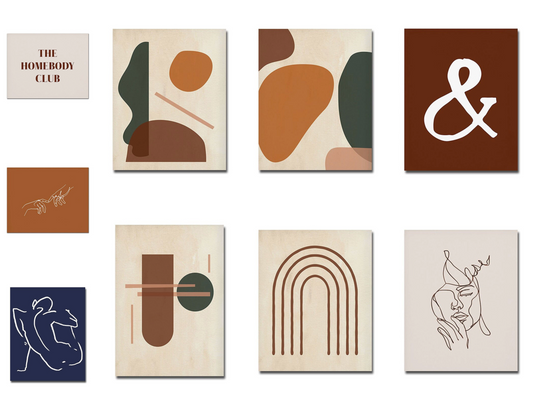 Poster Boho Linien und Geometrische Formen als Deko Print ohne Rahmen