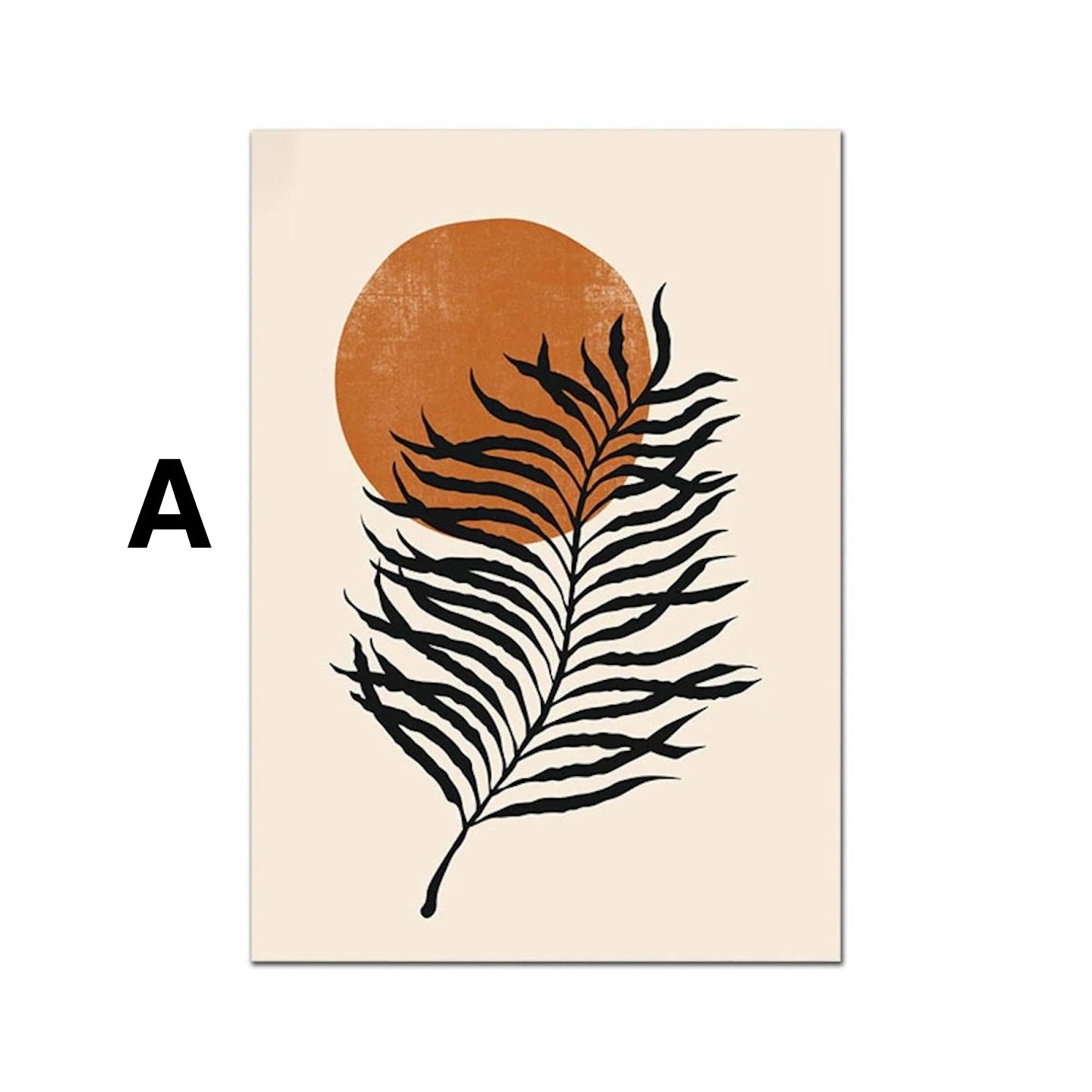 Poster Boho Sonne Botanik Blätter | Bilder Wohnzimmer | Wandbilder Schlafzimmer | Deko Print ohne Rahmen | Bilder  Kunstdruck