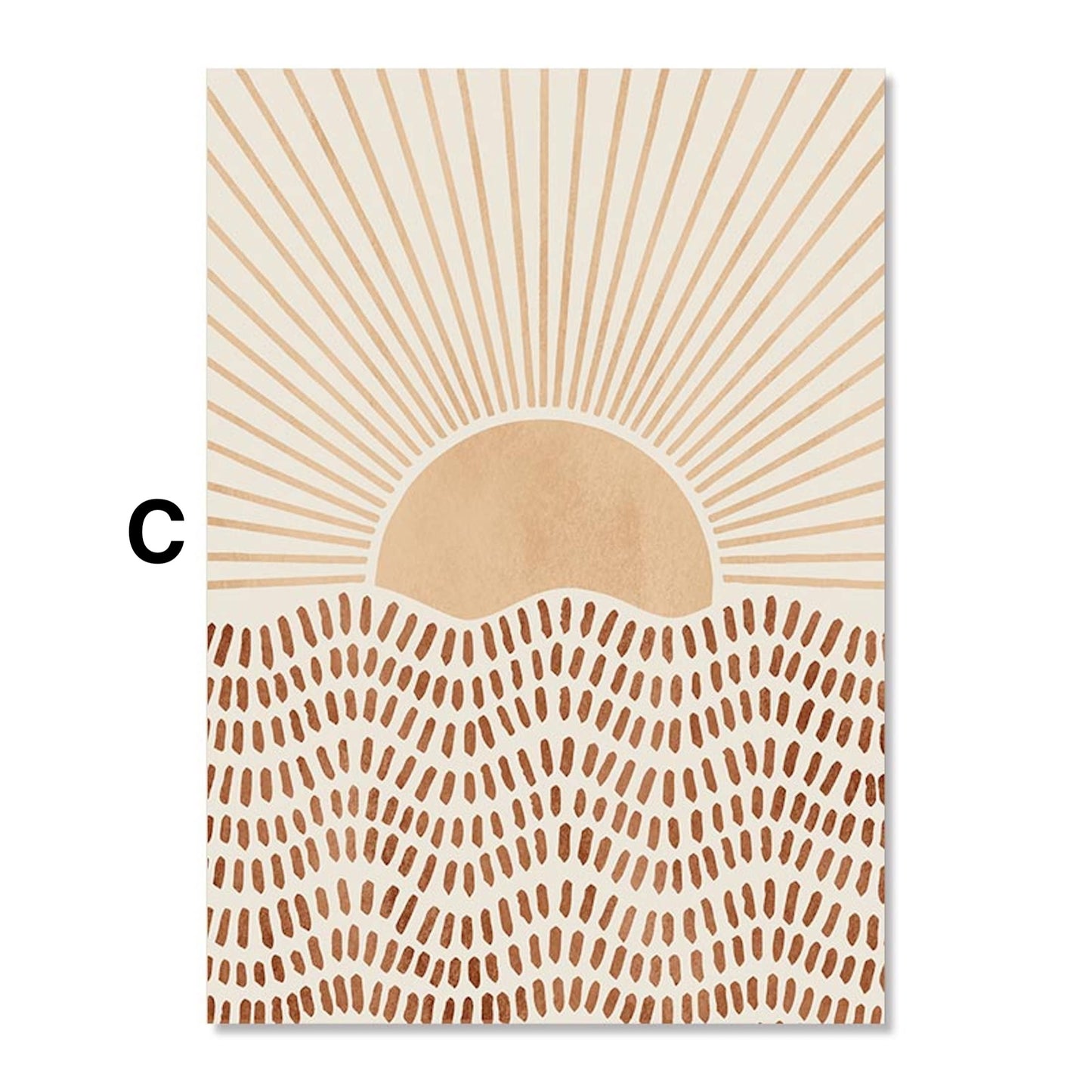 Poster Boho Sonne Linien und Geometrische Formen als Deko Print ohne Rahmen