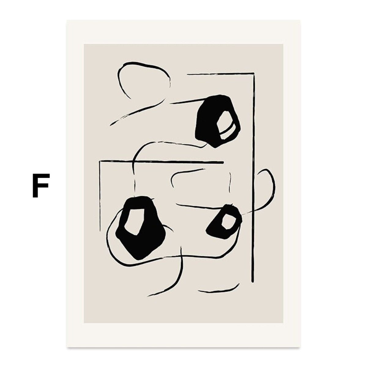 Poster Thin lines and shapes Abstract as a decorative print without a frame