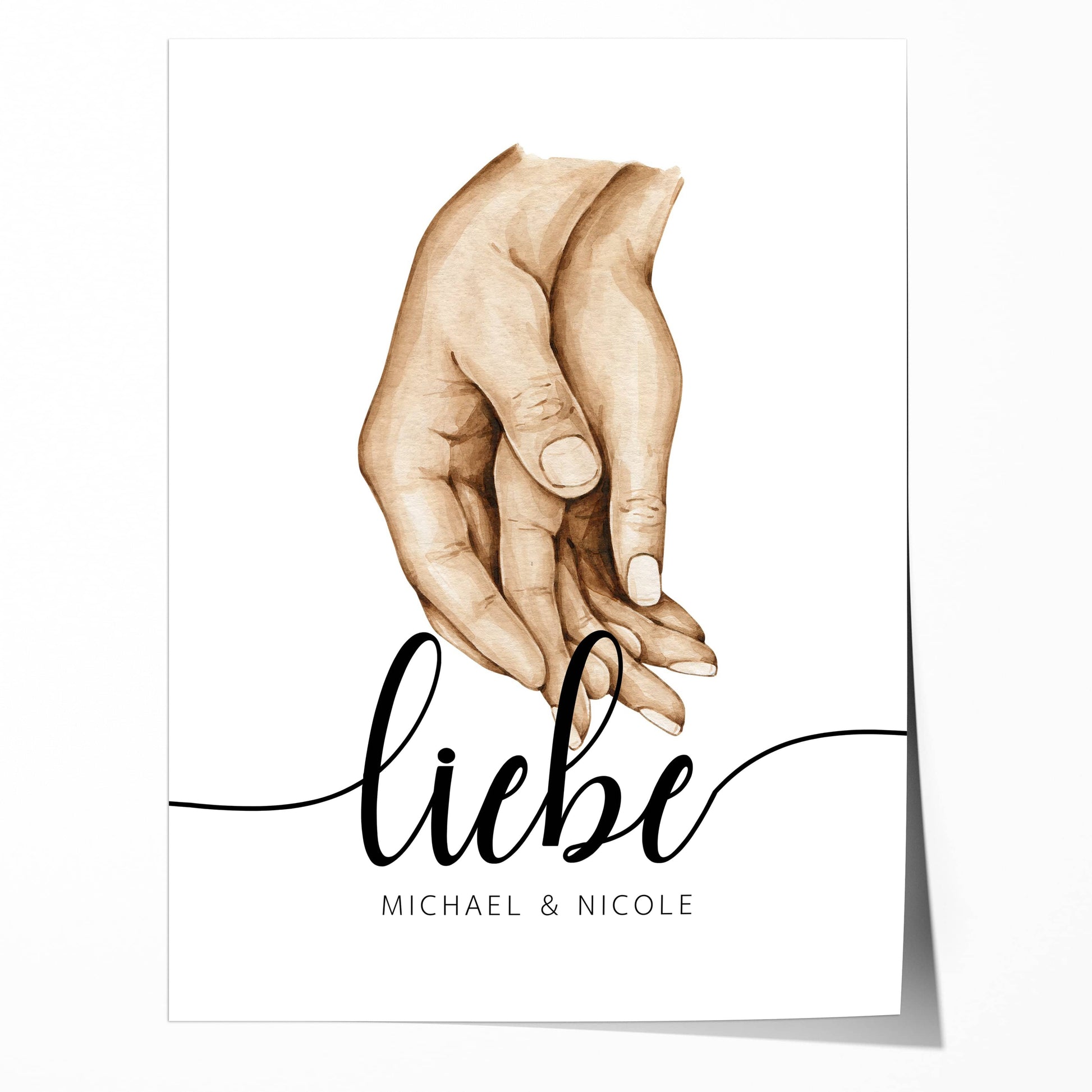 Poster Familie Personalisiert mit Händen I Familiengeschenk I Wohnzimmer & Schlafzimmer Bilder I Wand Deko I Kunstdruck I ohne Rahmen - justgoodmood