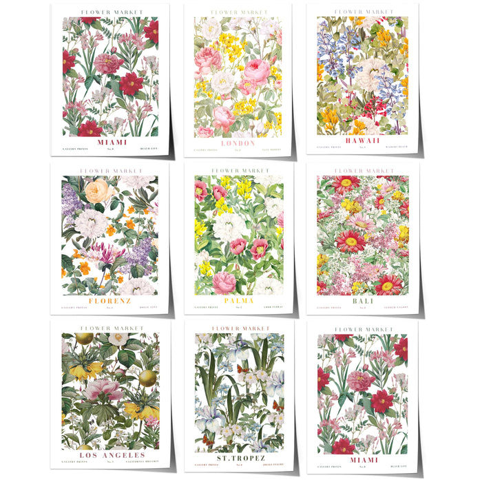 Poster Flower Market V3 – Premium Baumwollkunst