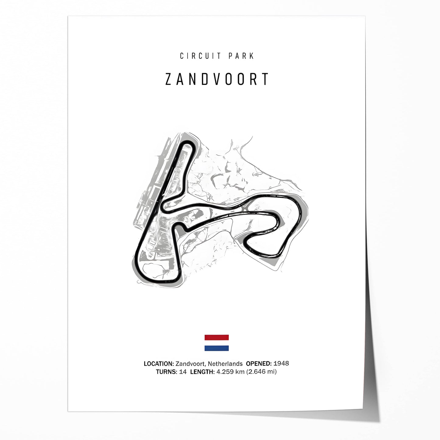 Poster Formel 1 2025 Rennstrecke Zandvoort Netherlands · Geschenkidee · Großer Preis von Zandvoort · Deko Print ohne Rahmen - justgoodmood
