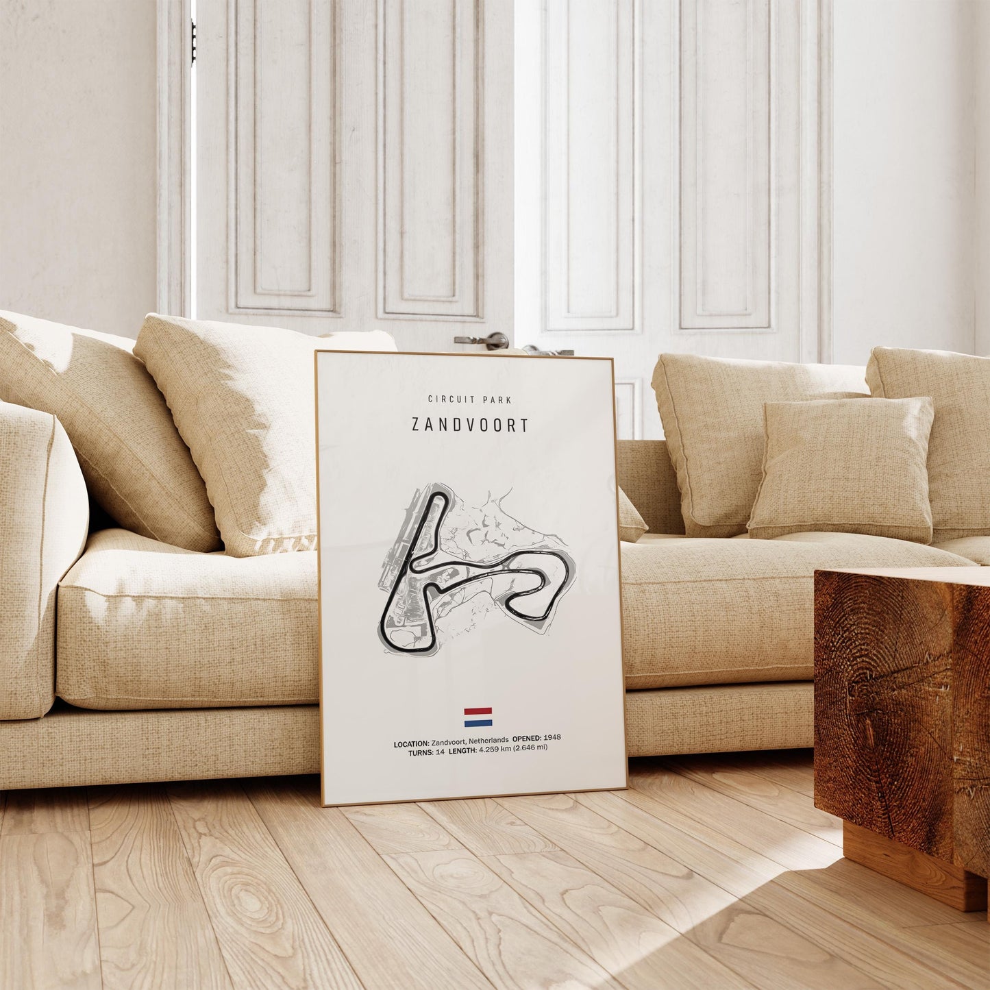 Poster Formel 1 2025 Rennstrecke Zandvoort Netherlands · Geschenkidee · Großer Preis von Zandvoort · Deko Print ohne Rahmen - justgoodmood