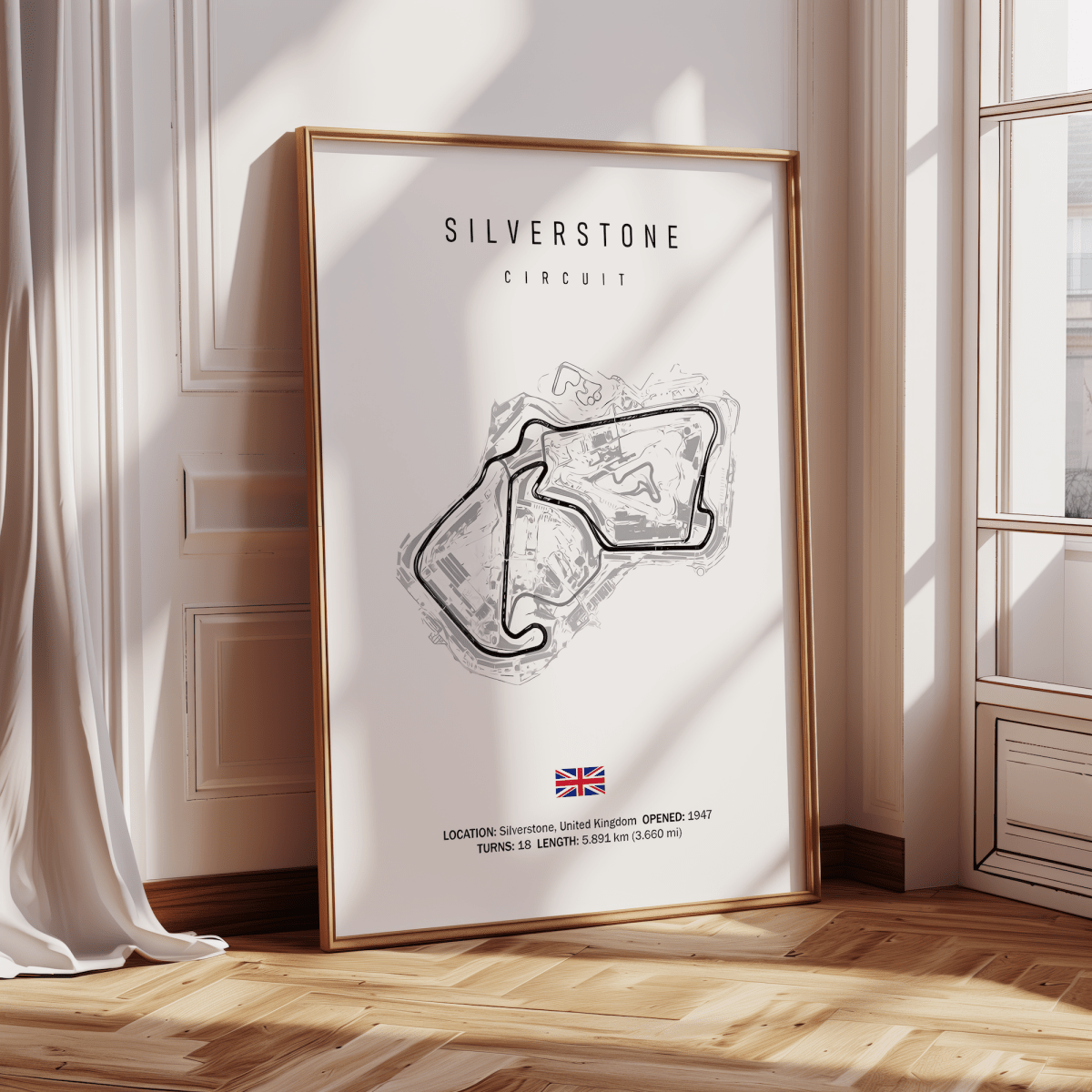 Poster Formel 1 2026 Rennstrecke Silverstone England · Geschenkidee · Großer Preis von Silverstone · Deko Print ohne Rahmen - justgoodmood