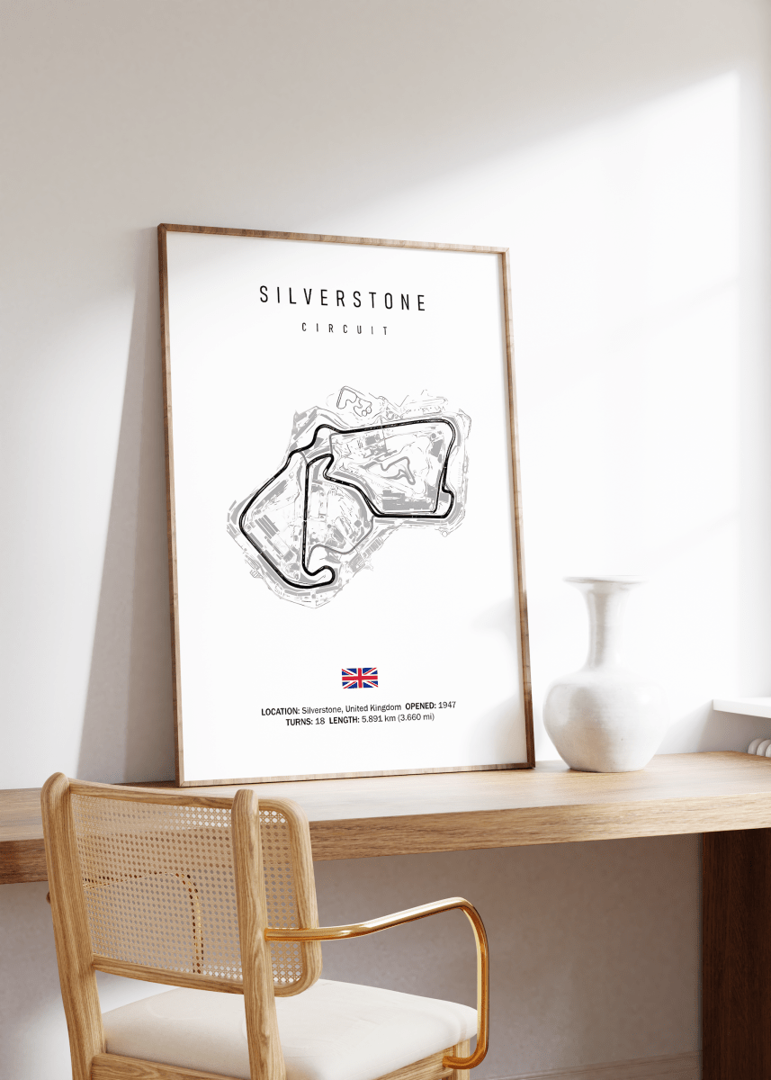 Poster Formel 1 2026 Rennstrecke Silverstone England · Geschenkidee · Großer Preis von Silverstone · Deko Print ohne Rahmen - justgoodmood