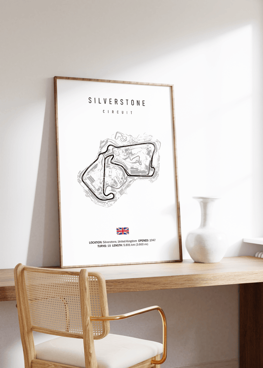 Poster Formel 1 2026 Rennstrecke Silverstone England · Geschenkidee · Großer Preis von Silverstone · Deko Print ohne Rahmen - justgoodmood