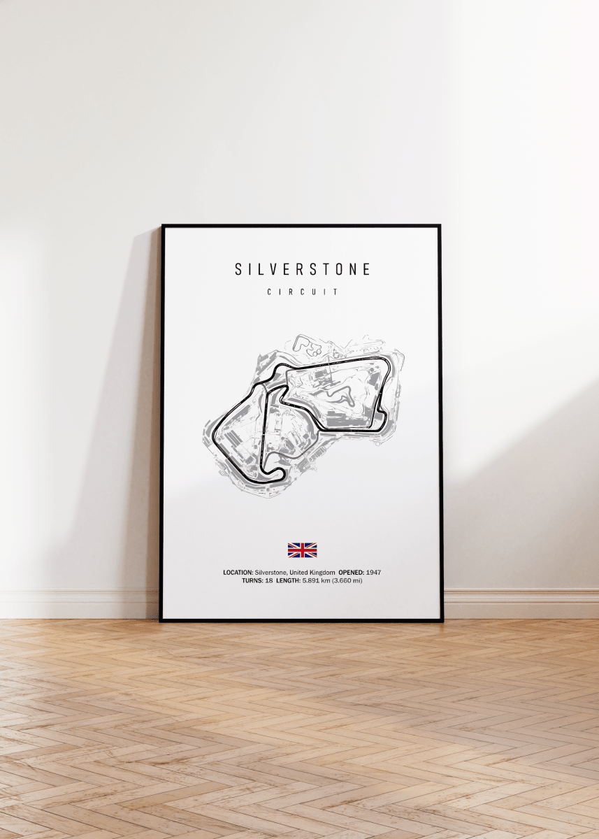 Poster Formel 1 2026 Rennstrecke Silverstone England · Geschenkidee · Großer Preis von Silverstone · Deko Print ohne Rahmen - justgoodmood