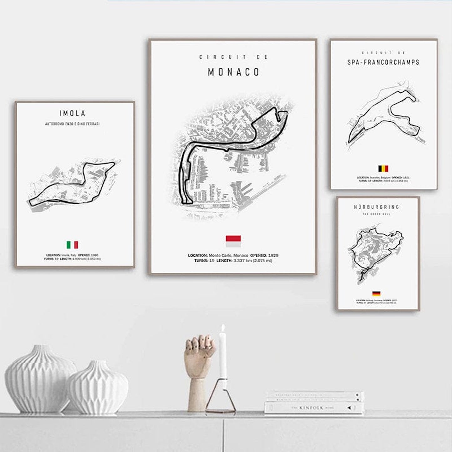 Poster Formel 1 Kalender 2026 Strecken Großer Preis von Silverstone Laguna Seca als Deko Print ohne Rahmen
