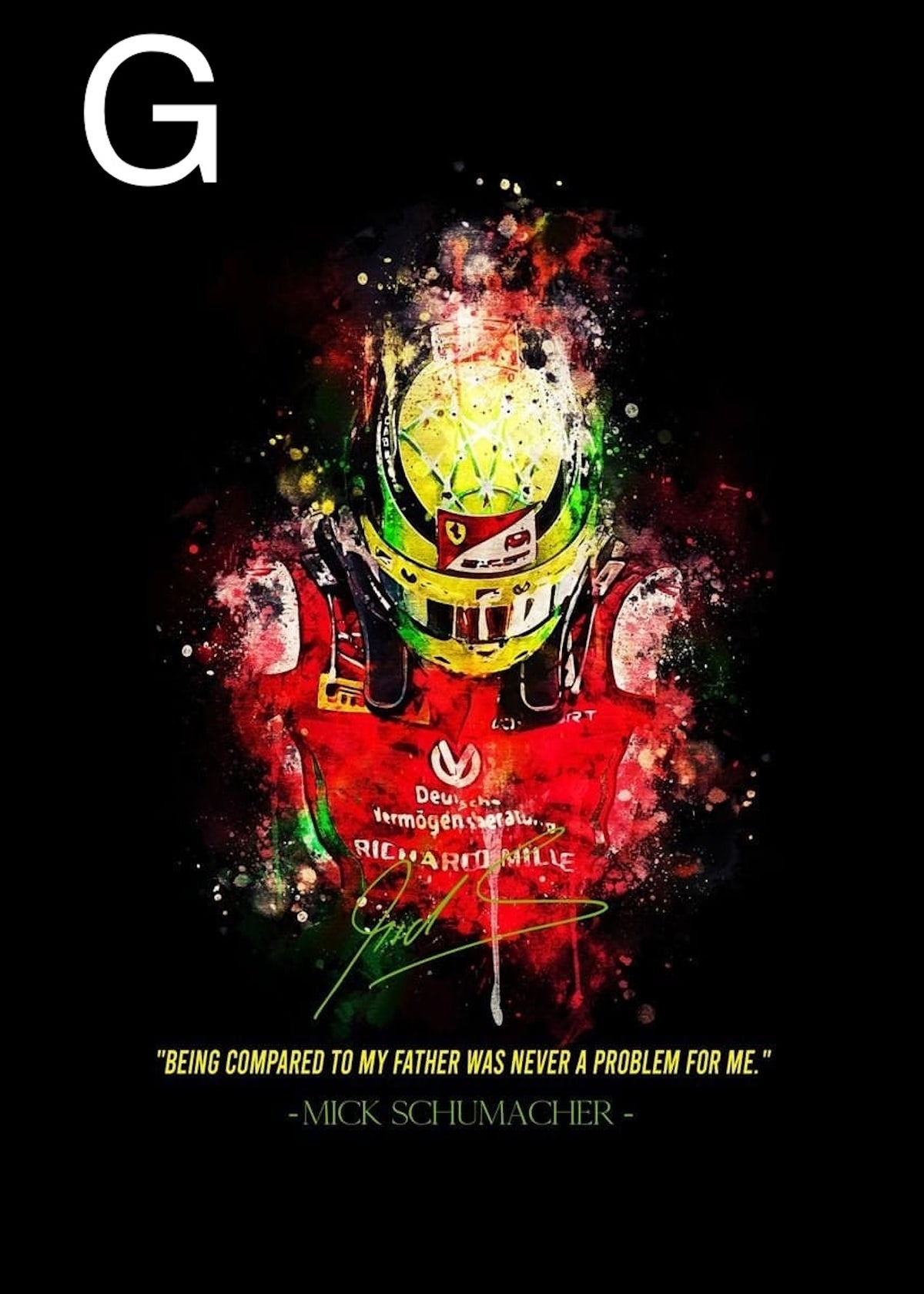 Poster Formel 1 Rennfahrer Legenden Sprüche · Deko Print ohne Rahmen