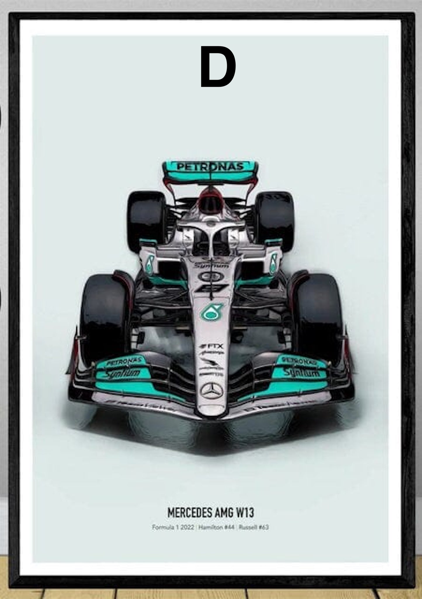 Poster Formel 1 Rennwagen Grand Prix Rennfahrer Namen Wagen Nummer ·  Deko Print ohne Rahmen