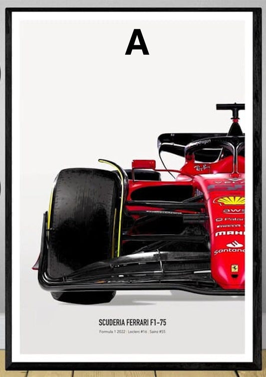 Poster Formel 1 Rennwagen Grand Prix Rennfahrer Namen Wagen Nummer ·  Deko Print ohne Rahmen
