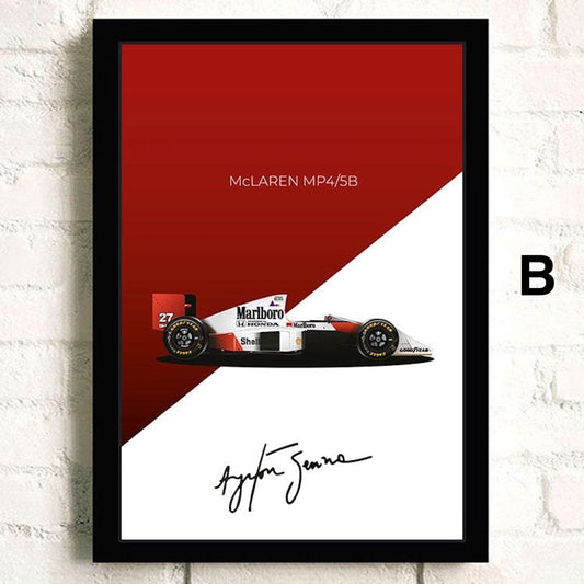 Poster Formel 1 Rennwagen Grand Prix Rennfahrer Signature   ·  Deko Print ohne Rahmen