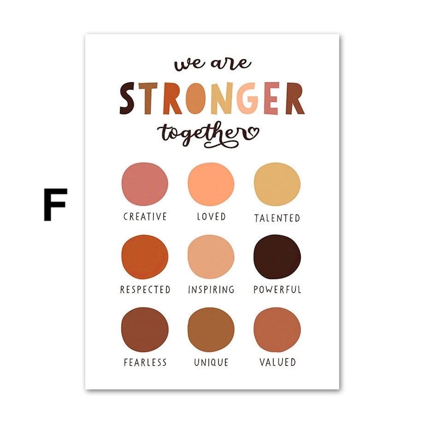 Poster Frieden Liebe Freundlich als Deko Print ohne Rahmen