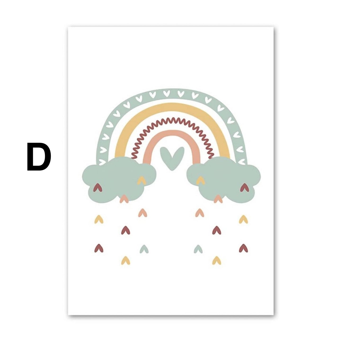 Poster für Kinderzimmer mit Sonne und Regenbogen als Deko Print ohne Rahmen