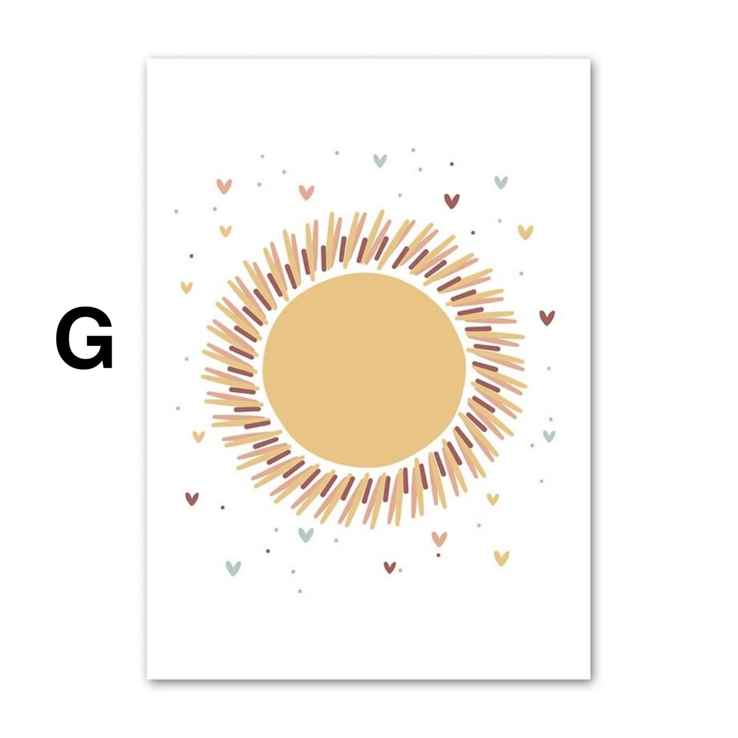 Poster für Kinderzimmer mit Sonne und Regenbogen als Deko Print ohne Rahmen