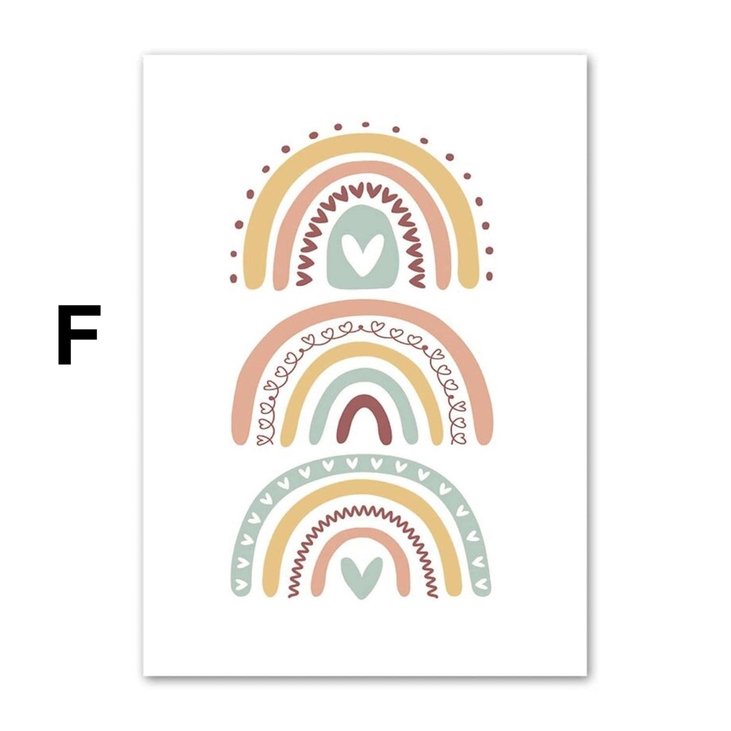 Poster für Kinderzimmer mit Sonne und Regenbogen als Deko Print ohne Rahmen