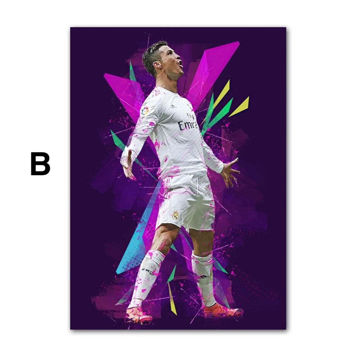 Poster Fußball Christiano Ronaldo Jubel mit Pokal als Deko Print ohne Rahmen
