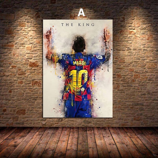 Poster football Lionel Messi and other players as a decorative print without a frame