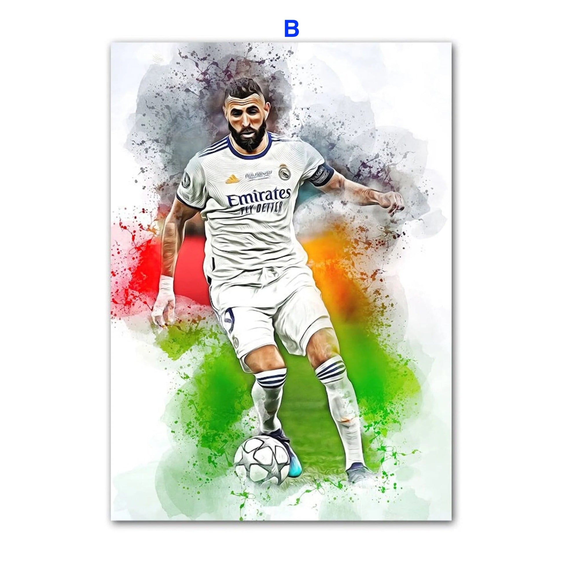 Poster Fußballspieler Paris Sant German Messi Mbappe Nejmar Jr und andere Spieler als Deko Print ohne Rahmen - justgoodmood