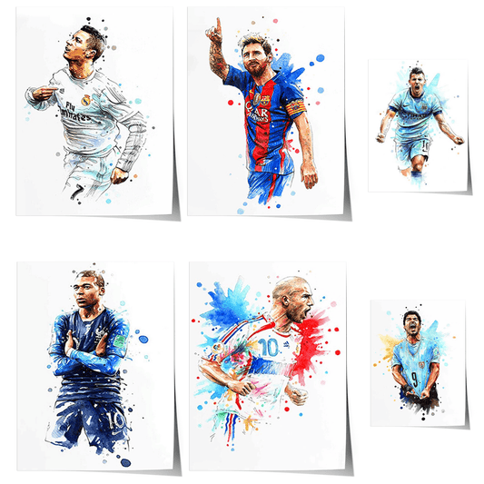Poster Fußballspieler Tor Jubel Kylian Mbappe und Christiano Ronaldo als Deko Print ohne Rahmen - justgoodmood