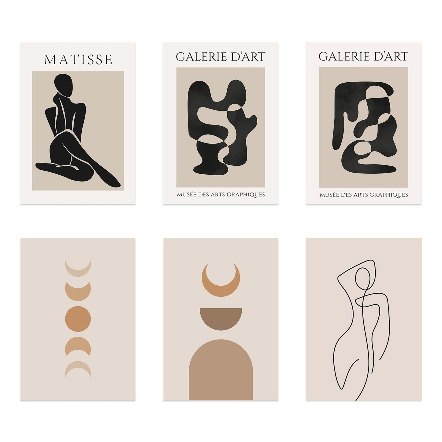 Poster Galerie Kunst Kreis und Körperformen als Deko Print ohne Rahmen
