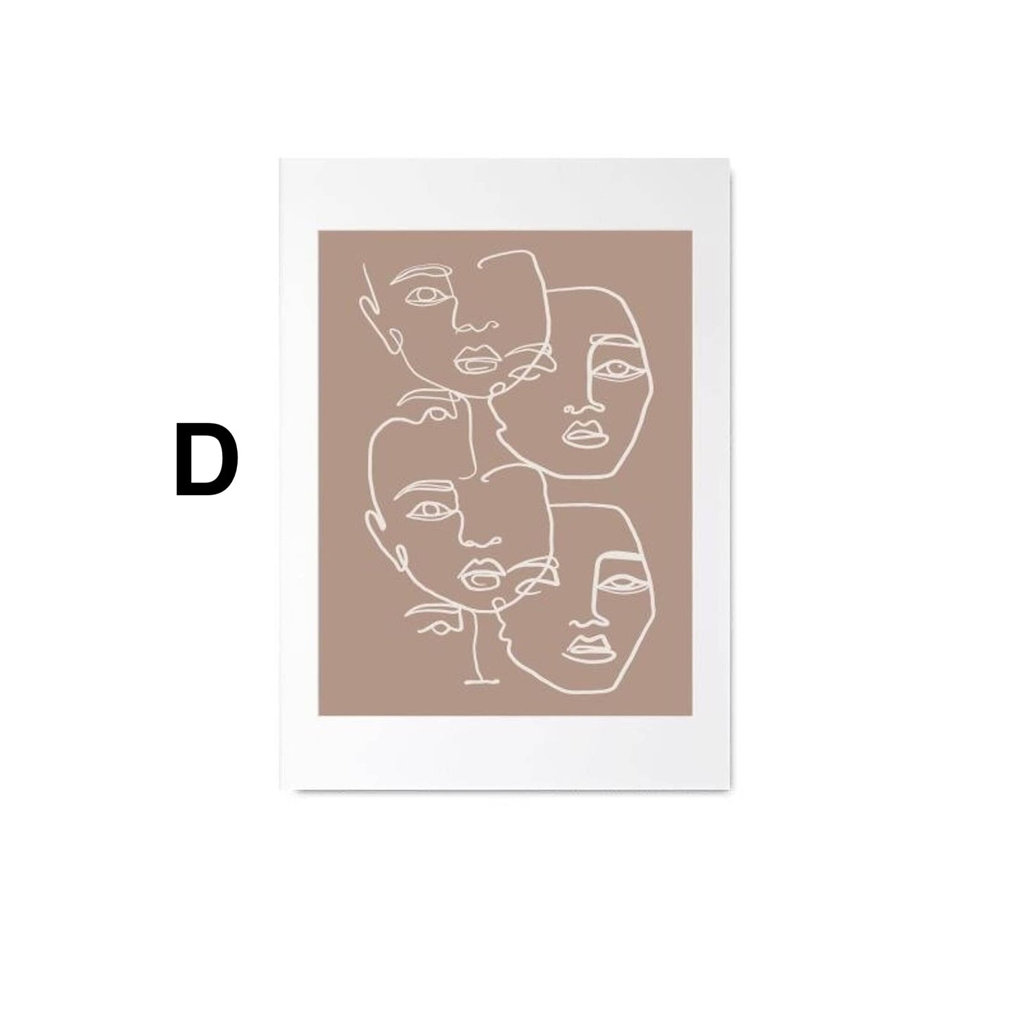 Poster Faces Lines and abstract shapes as a decorative print without a frame