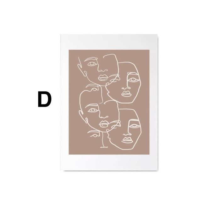 JUSTGOODMOOD Poster: Gesichter & Linien auf Baumwolle