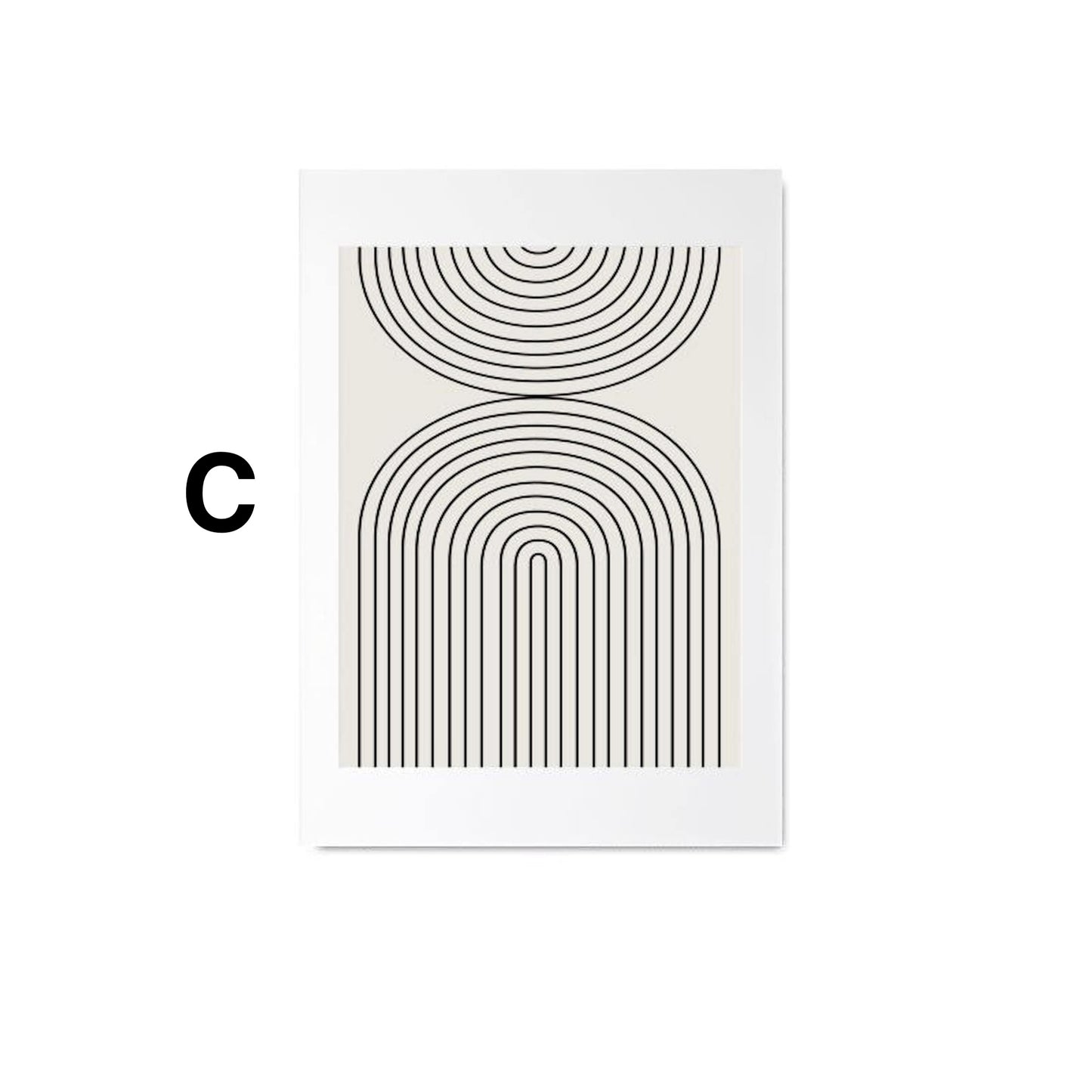Poster Faces Lines and abstract shapes as a decorative print without a frame