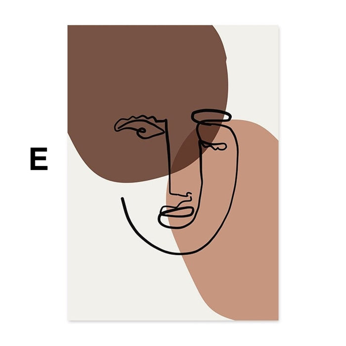 Poster Gesichtslinien – Premium Baumwoll-Canvas