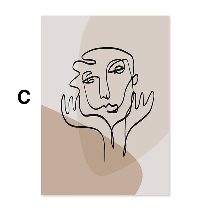 Poster Gesichtslinien – Premium Baumwoll-Canvas