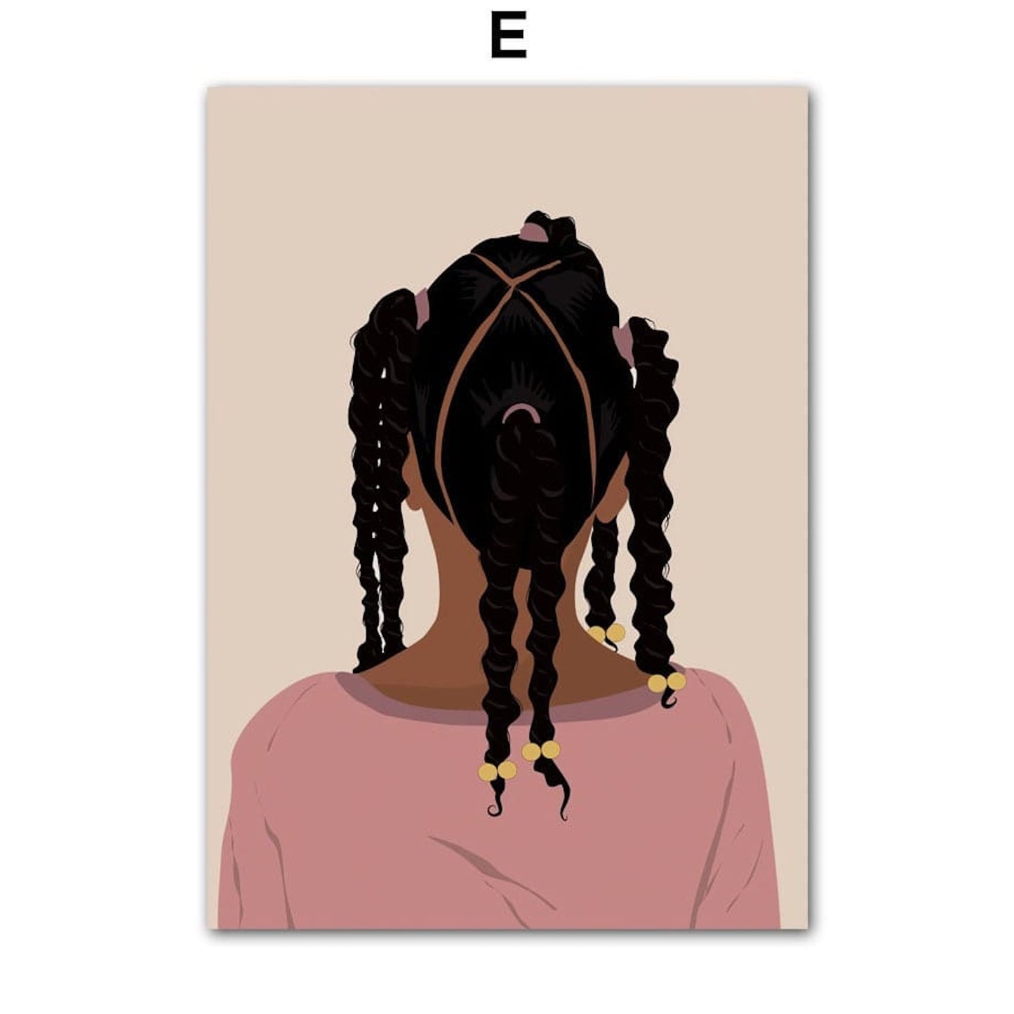 Poster Hip Hop Schmuck Mode | Schwarz Mädchen · Bilder Wohnzimmer | Wandbilder Schlafzimmer | Deko Print ohne Rahmen | Bilder  Kunstdruck