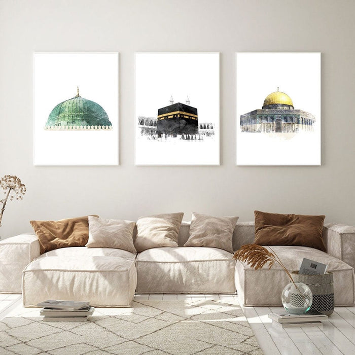 JUSTGOODMOOD Al Aqsa & Kaaba Poster – Museum-Qualität